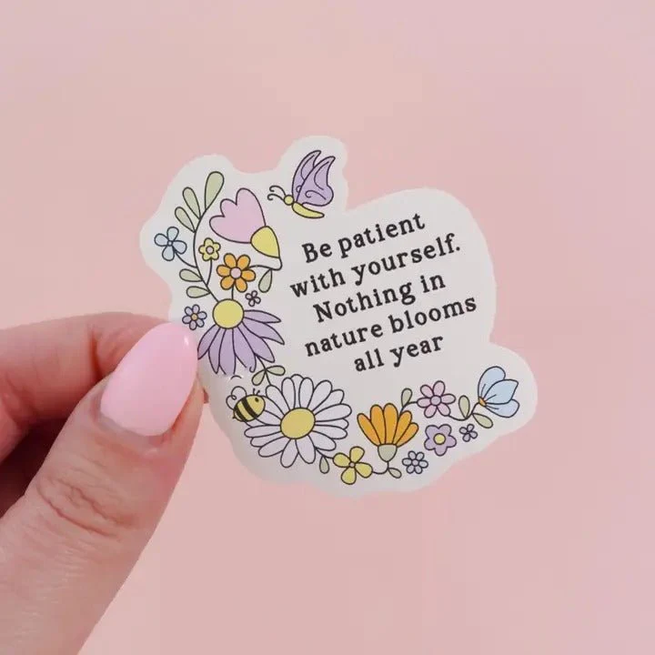 Be Patient With Yourself Wildflower Sticker - Image 2