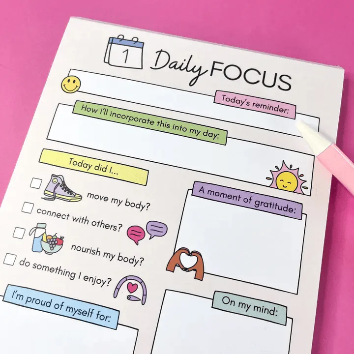 Daily Focus Self-Care Notepad - Image 3