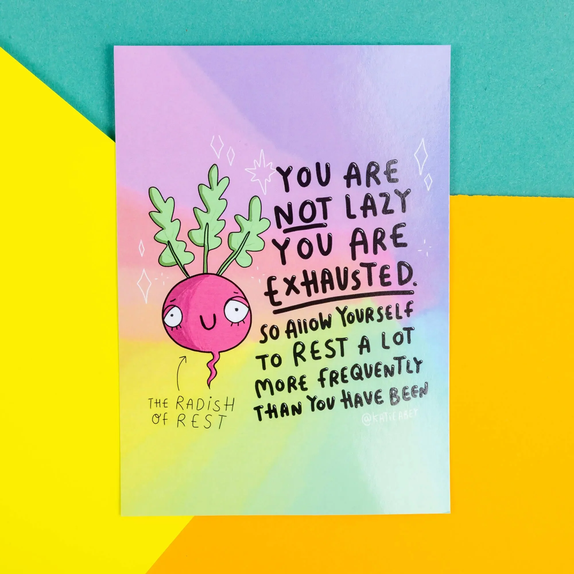 Rest and Recharge - Set of 5 Quirky Self-Care Postcards by Katie Abey - Image 5