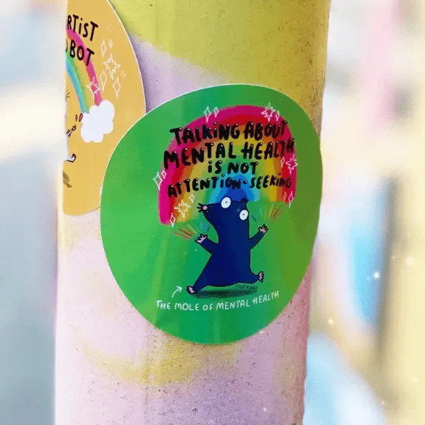 Mental Health Mole Vinyl Sticker - Image 3