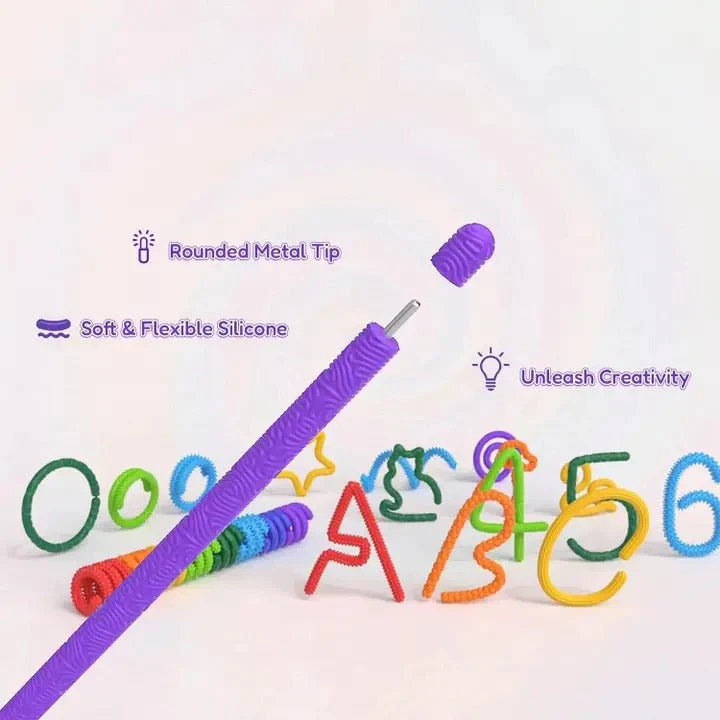 Sensory Fidget Sticks - Pack of 8 Texture Silicone Sticks - Image 3