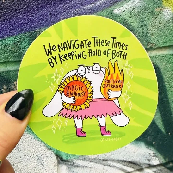 We Navigate These Times Sticker by Katie Abey