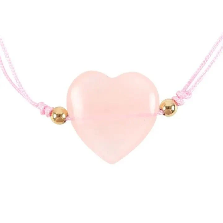 You Are Loved Rose Quartz Crystal Heart Bracelet - Image 4