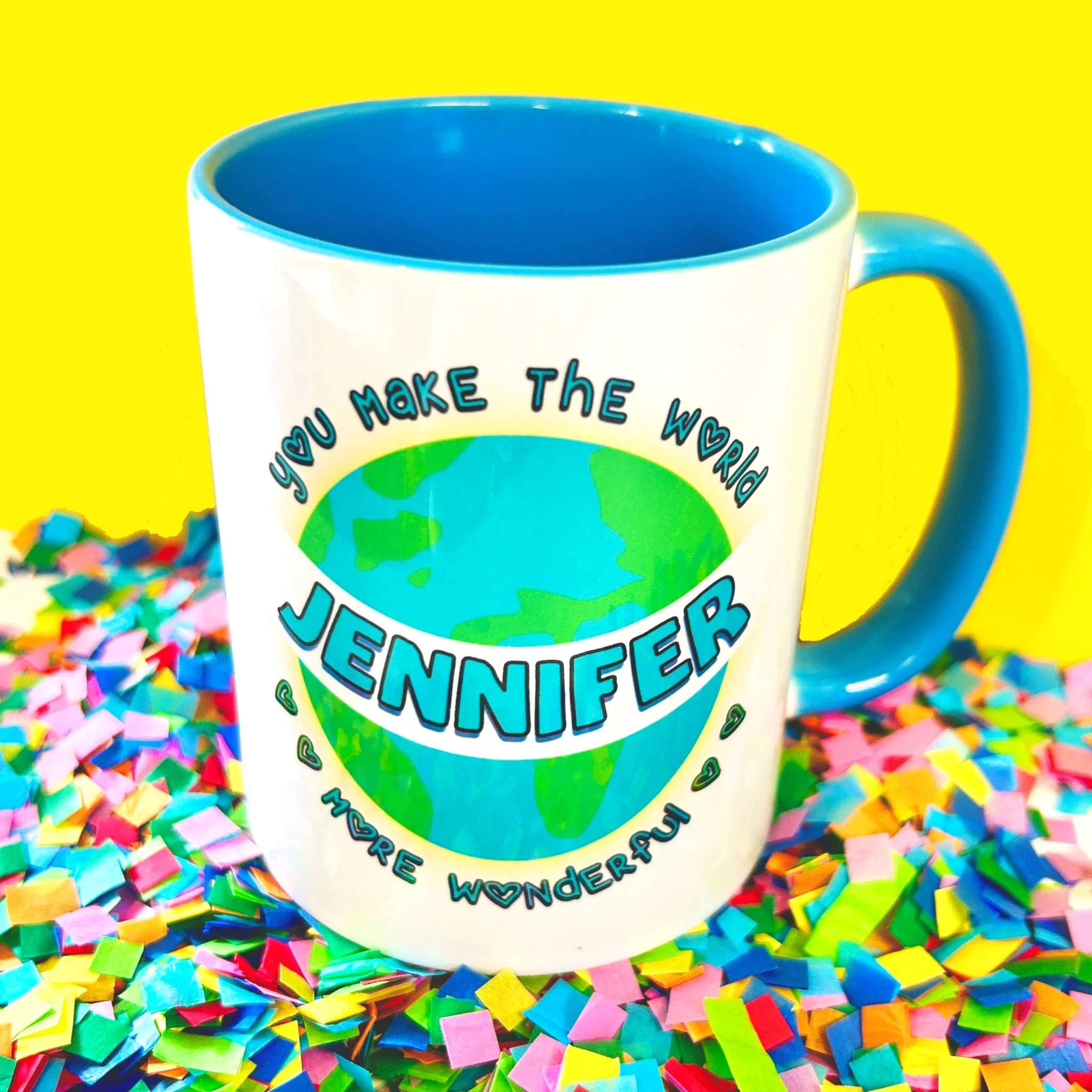 You Make the World More Wonderful - Personalised Mug with Name and Optional Gift Note - Image 8