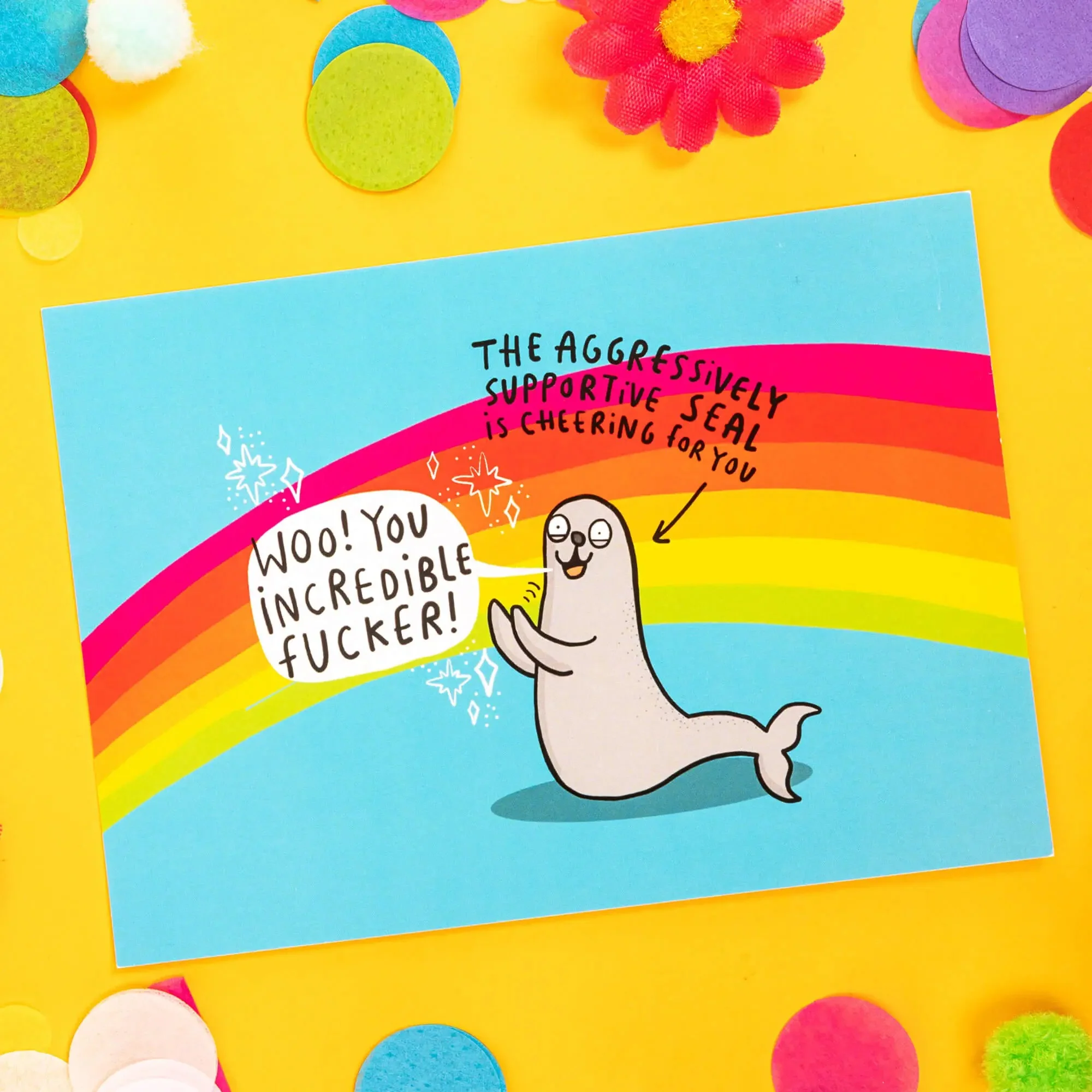 You're Amazing and You're Loved - Set of 5 Quirky Motivational Postcards by Katie Abey - Image 5
